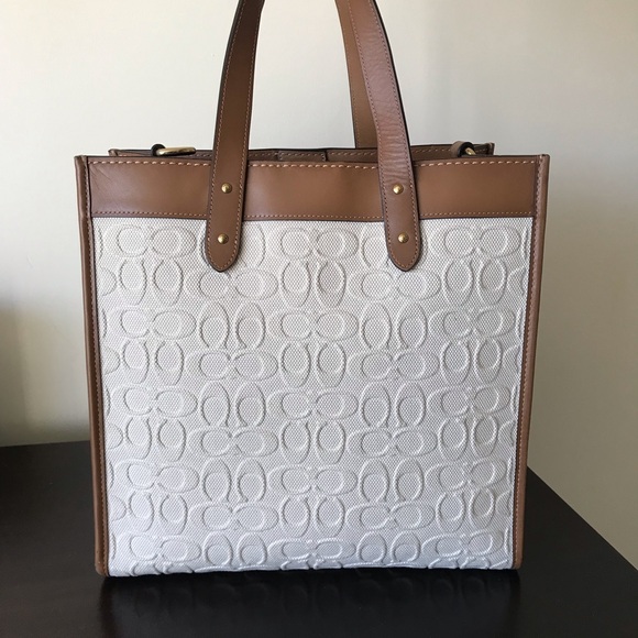 Coach Signature Canvas / Leather Field Tote Crossbody With Matching Zipper Pouch - Picture 8 of 16